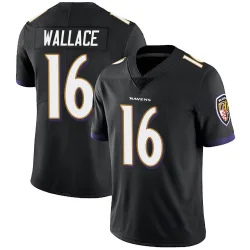 Men's Tylan Wallace Baltimore Ravens No.16 Limited Alternate Vapor Untouchable Jersey - Black