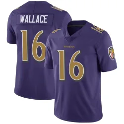 Men's Tylan Wallace Baltimore Ravens No.16 Limited Color Rush Vapor Untouchable Jersey - Purple