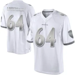 Men's Tyler Linderbaum Baltimore Ravens No.64 Limited Platinum Jersey - White