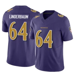 Men's Tyler Linderbaum Baltimore Ravens No.64 Limited Vapor F.U.S.E. Jersey - Purple