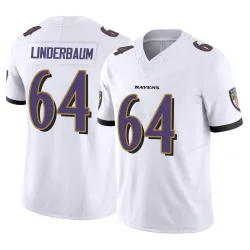 Men's Tyler Linderbaum Baltimore Ravens No.64 Limited Vapor F.U.S.E. Jersey - White