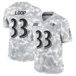 Men's Tyler Loop Baltimore Ravens No.33 Limited 2024 Salute to Service Jersey - Arctic Camo