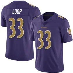Men's Tyler Loop Baltimore Ravens No.33 Limited Team Color Vapor Untouchable Jersey - Purple