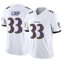 Men's Tyler Loop Baltimore Ravens No.33 Limited Vapor F.U.S.E. Jersey - White