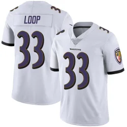 Men's Tyler Loop Baltimore Ravens No.33 Limited Vapor Untouchable Jersey - White