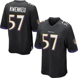 Men's William Kwenkeu Baltimore Ravens No.57 Game Jersey - Black