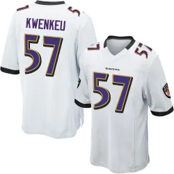 Men's William Kwenkeu Baltimore Ravens No.57 Game Jersey - White