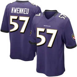 Men's William Kwenkeu Baltimore Ravens No.57 Game Team Color Jersey - Purple