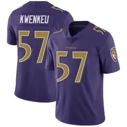 Men's William Kwenkeu Baltimore Ravens No.57 Limited Color Rush Vapor Untouchable Jersey - Purple