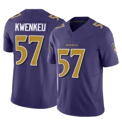 Men's William Kwenkeu Baltimore Ravens No.57 Limited Vapor F.U.S.E. Jersey - Purple