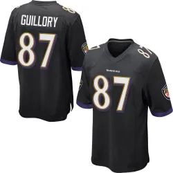 Men's Xavier Guillory Baltimore Ravens No.87 Game Jersey - Black