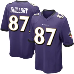Men's Xavier Guillory Baltimore Ravens No.87 Game Team Color Jersey - Purple