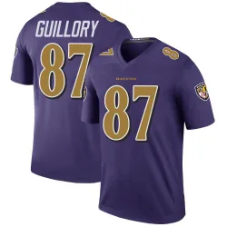Men's Xavier Guillory Baltimore Ravens No.87 Legend Color Rush Jersey - Purple