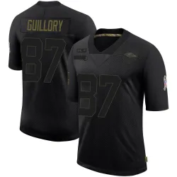 Men's Xavier Guillory Baltimore Ravens No.87 Limited 2020 Salute To Service Jersey - Black