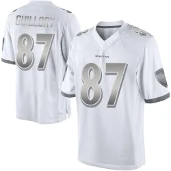 Men's Xavier Guillory Baltimore Ravens No.87 Limited Platinum Jersey - White