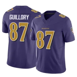 Men's Xavier Guillory Baltimore Ravens No.87 Limited Vapor F.U.S.E. Jersey - Purple