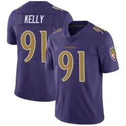 Men's Xavier Kelly Baltimore Ravens No.91 Limited Color Rush Vapor Untouchable Jersey - Purple