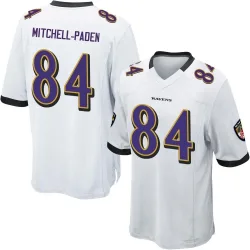 Men's Zaire Mitchell-Paden Baltimore Ravens No.84 Game Jersey - White