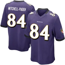 Men's Zaire Mitchell-Paden Baltimore Ravens No.84 Game Team Color Jersey - Purple