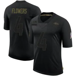 Men's Zay Flowers Baltimore Ravens No.4 Limited 2020 Salute To Service Jersey - Black