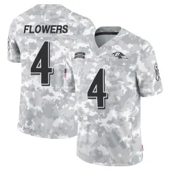 Men's Zay Flowers Baltimore Ravens No.4 Limited 2024 Salute to Service Jersey - Arctic Camo