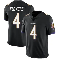 Men's Zay Flowers Baltimore Ravens No.4 Limited Alternate Vapor Untouchable Jersey - Black