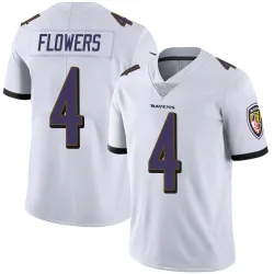 Men's Zay Flowers Baltimore Ravens No.4 Limited Vapor Untouchable Jersey - White