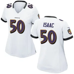 Women's Adisa Isaac Baltimore Ravens No.50 Game Jersey - White