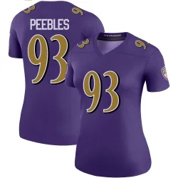 Women's Aeneas Peebles Baltimore Ravens No.93 Legend Color Rush Jersey - Purple