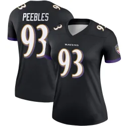 Women's Aeneas Peebles Baltimore Ravens No.93 Legend Jersey - Black