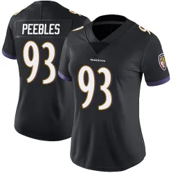 Women's Aeneas Peebles Baltimore Ravens No.93 Limited Alternate Vapor Untouchable Jersey - Black
