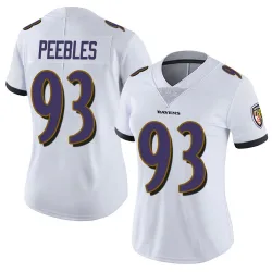 Women's Aeneas Peebles Baltimore Ravens No.93 Limited Vapor Untouchable Jersey - White
