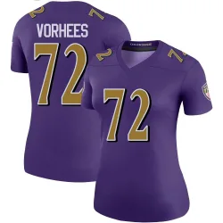 Women's Andrew Vorhees Baltimore Ravens No.72 Legend Color Rush Jersey - Purple