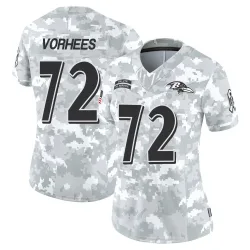 Women's Andrew Vorhees Baltimore Ravens No.72 Limited 2024 Salute to Service Jersey - Arctic Camo