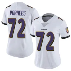 Women's Andrew Vorhees Baltimore Ravens No.72 Limited Vapor Untouchable Jersey - White