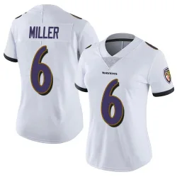Women's Anthony Miller Baltimore Ravens No.6 Limited Vapor Untouchable Jersey - White
