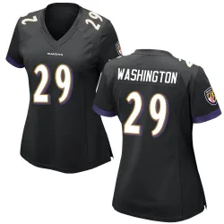 Women's Ar'Darius Washington Baltimore Ravens No.29 Game Jersey - Black