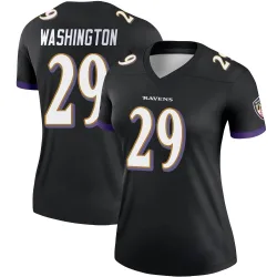 Women's Ar'Darius Washington Baltimore Ravens No.29 Legend Jersey - Black