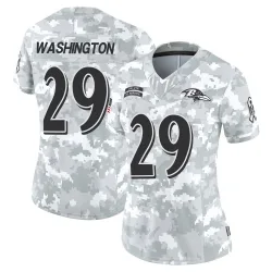 Women's Ar'Darius Washington Baltimore Ravens No.29 Limited 2024 Salute to Service Jersey - Arctic Camo