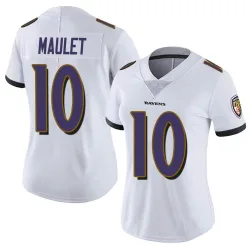 Women's Arthur Maulet Baltimore Ravens No.10 Limited Vapor Untouchable Jersey - White
