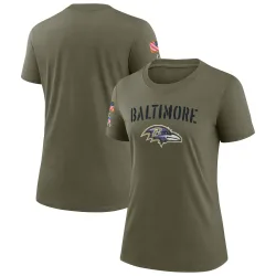 Women's Baltimore Ravens No. Legend 2022 Salute To Service T-Shirt - Olive