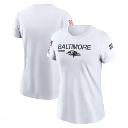 Women's Baltimore Ravens No. Legend 2024 Salute To Service Performance T-Shirt - White
