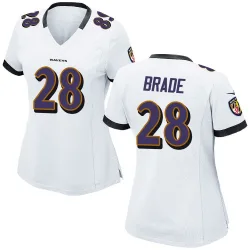 Women's Beau Brade Baltimore Ravens No.28 Game Jersey - White