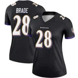 Women's Beau Brade Baltimore Ravens No.28 Legend Jersey - Black