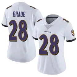 Women's Beau Brade Baltimore Ravens No.28 Limited Vapor Untouchable Jersey - White