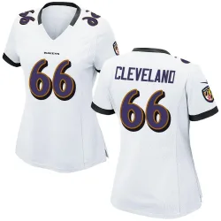 Women's Ben Cleveland Baltimore Ravens No.66 Game Jersey - White