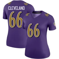 Women's Ben Cleveland Baltimore Ravens No.66 Legend Color Rush Jersey - Purple