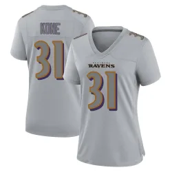 Women's Bilhal Kone Baltimore Ravens No.31 Game Atmosphere Fashion Jersey - Gray