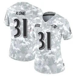 Women's Bilhal Kone Baltimore Ravens No.31 Limited 2024 Salute to Service Jersey - Arctic Camo