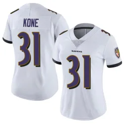 Women's Bilhal Kone Baltimore Ravens No.31 Limited Vapor Untouchable Jersey - White